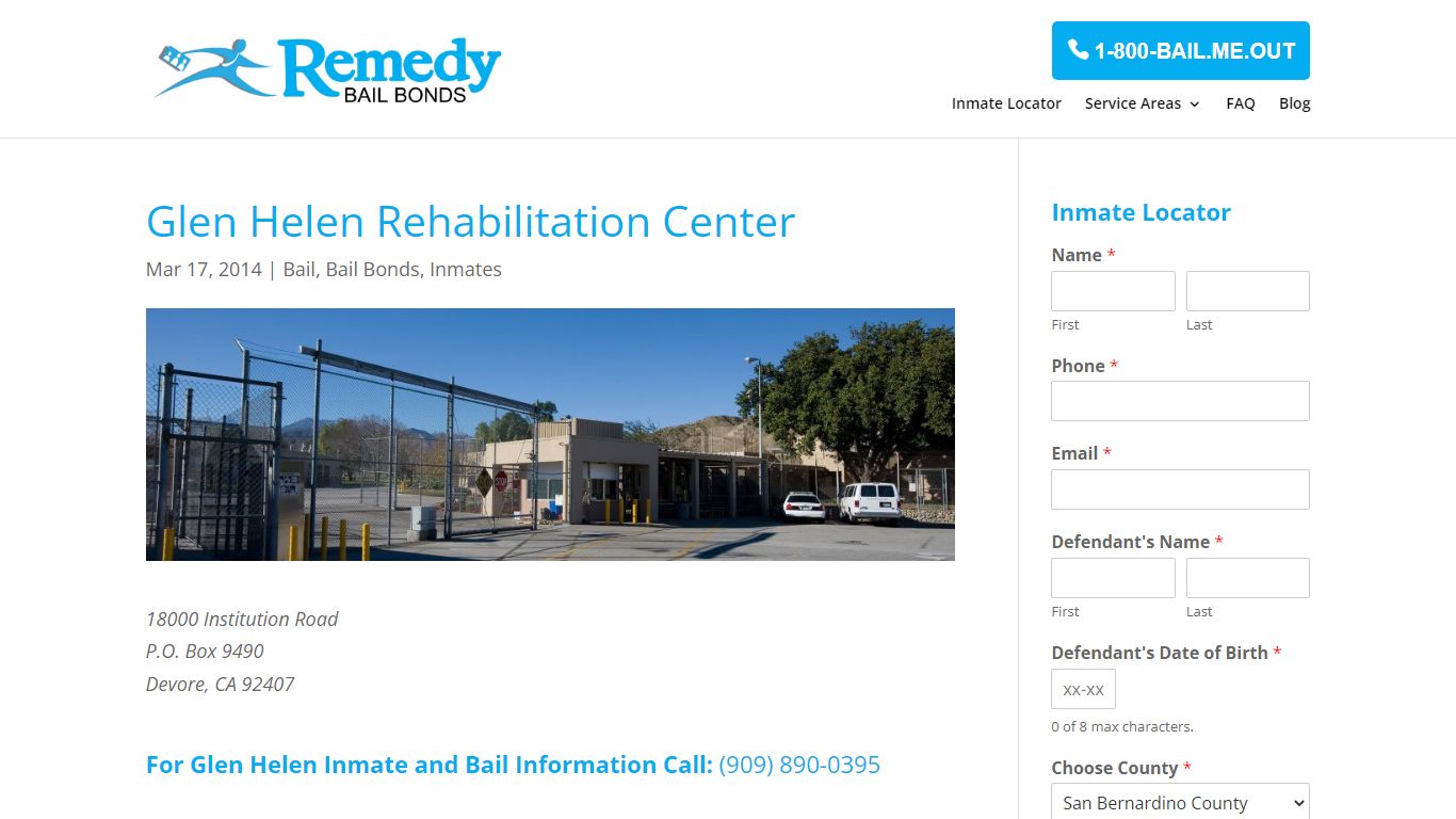 Glen Helen Rehabilitation Center // Inmate Locator